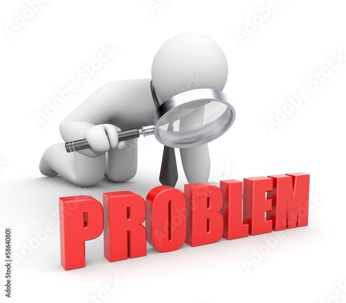 Illustration: Businessman looking at the problem Businessman looking at the problem
