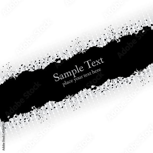 Vector: Slanting gray ink grunge banner. Slanting gray ink grunge banner.