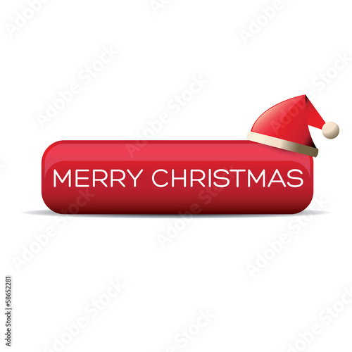 Vector: Christmas button with Santa hat Christmas button with Santa hat
