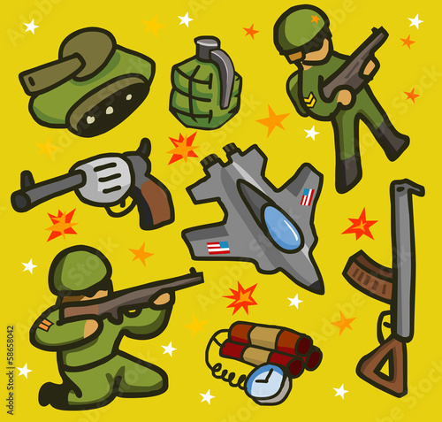 Vector: Army set flat Army set flat