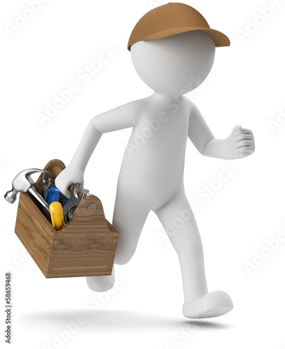 Illustration: 3d Männchen Handwerker Service 3d Männchen Handwerker Service