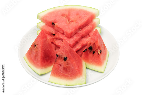 Photo: Slices of Watermelon on Plate Slices of Watermelon on Plate
