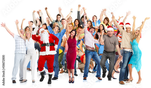 Photo: Happy Christmas people group. Happy Christmas people group.
