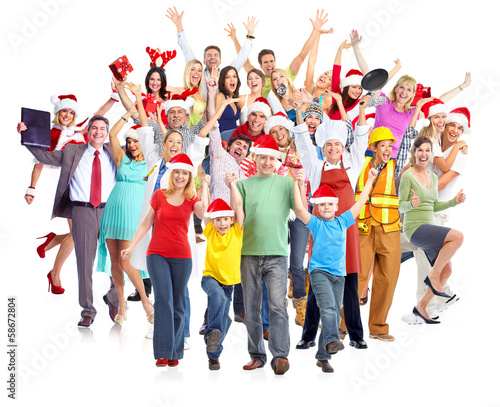 Photo: Happy Christmas people group. Happy Christmas people group.