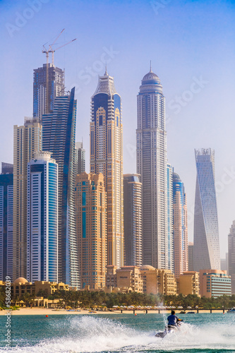 Photo: Dubai Marina cityscape, UAE Dubai Marina cityscape, UAE
