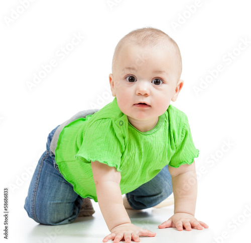 Photo: funny baby crawling funny baby crawling