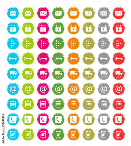 Illustration: Set de coloridos iconos para web Set de coloridos iconos para web