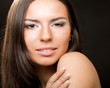 A portrait of a beautiful woman isolated on black background. A portrait of a beautiful woman isolated on black background.