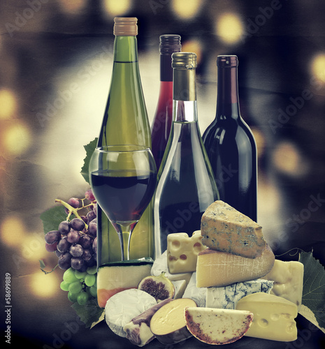 Photo: Wine ,Grape And Cheese Wine ,Grape And Cheese