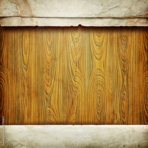 Illustration: Wooden texture with paper Wooden texture with paper