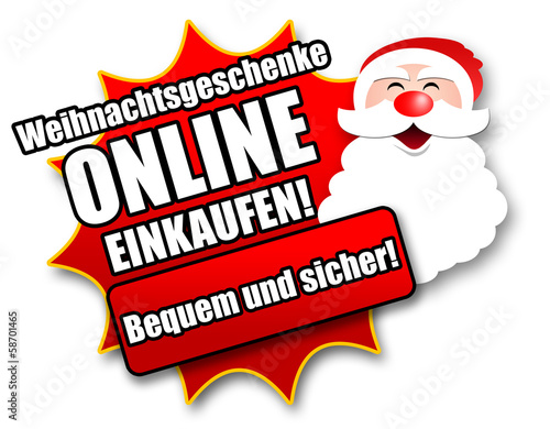 Illustration: Siegel "Weihnachtsgeschenke online einkaufen!" Siegel "Weihnachtsgeschenke online einkaufen!"