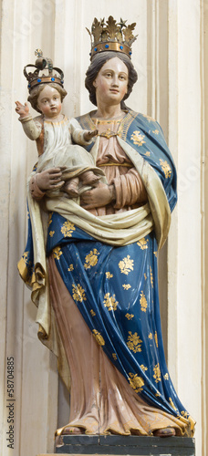 Photo: Leuven - Carved statue of Madonna form St. Michaels church Leuven - Carved statue of Madonna form St. Michaels church