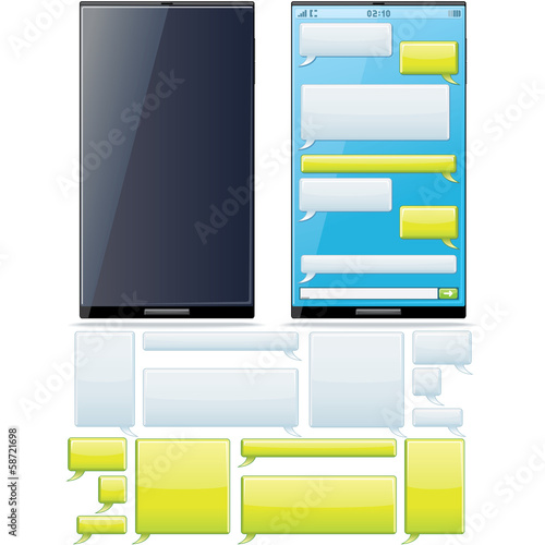 Vector: Smartphone SMS Chat Template Smartphone SMS Chat Template