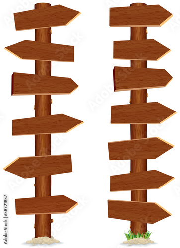 Vector: Huge and Tall Wooden Sign. Vector Illustration Huge and Tall Wooden Sign. Vector Illustration