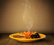 Fresh delicious home cooked food with steam Fresh delicious home cooked food with steam