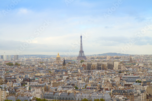 Photo: skyline of Paris with eiffel tower skyline of Paris with eiffel tower