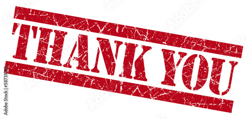 Illustration: Thank you red grunge striped stamp Thank you red grunge striped stamp