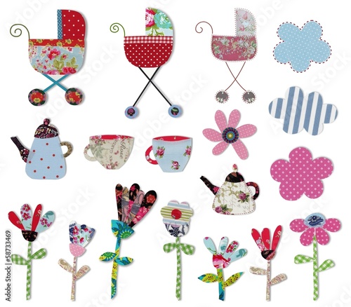 Illustration: set decorative objects set decorative objects
