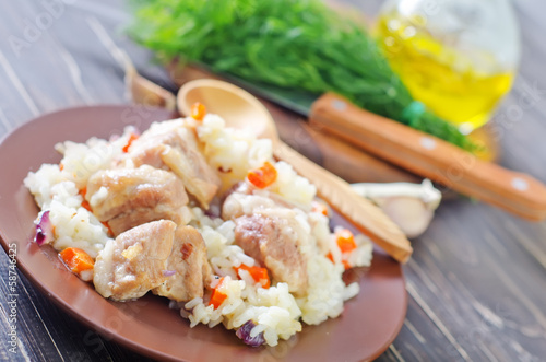 Photo: rice with meat rice with meat