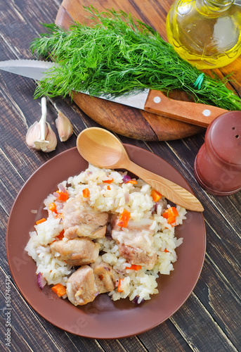 Photo: rice with meat rice with meat