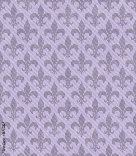 Illustration: Purple Fleur De Lis Textured Fabric Background Purple Fleur De Lis Textured Fabric Background