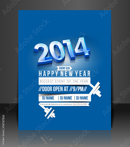 Vector: New Year Party Flyer & Poster Template New Year Party Flyer & Poster Template
