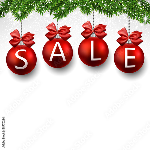 Vector: Sale realistic christmas balls. Sale realistic christmas balls.