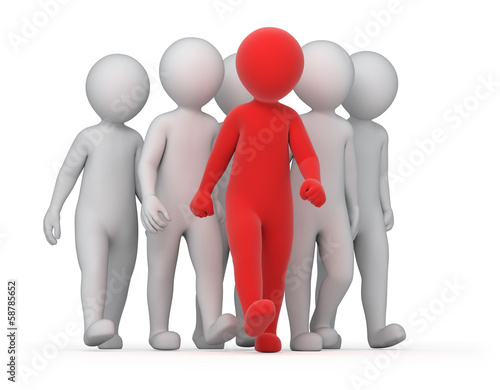 Illustration: leader and a crowd leader and a crowd