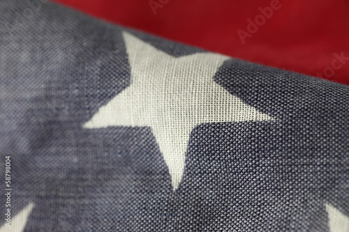 Photo: fabric USA flag close up fabric USA flag close up