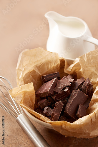 Photo: Hot chocolate with milk ingredients Hot chocolate with milk ingredients