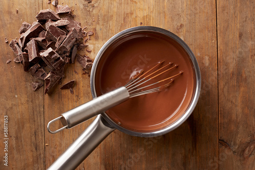 Photo: Preparing hot chocolate in a pot Preparing hot chocolate in a pot