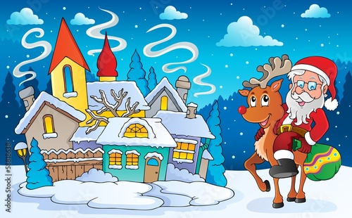 Vector: Winter scene with Christmas theme 5 Winter scene with Christmas theme 5