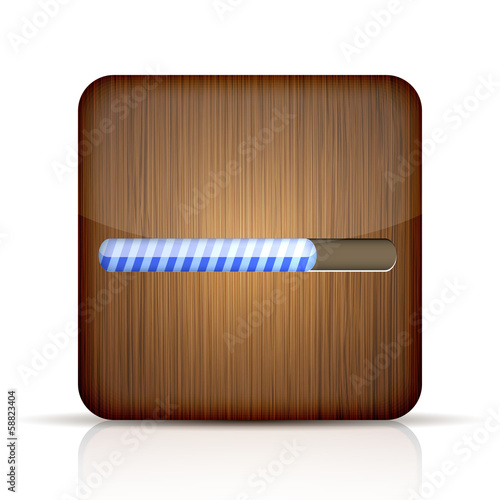Vector: Vector wooden app icon with progress bar Vector wooden app icon with progress bar