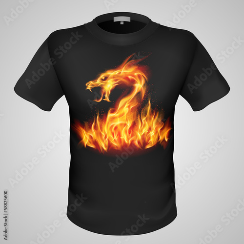 Vector: Male t-shirt with print. Male t-shirt with print.