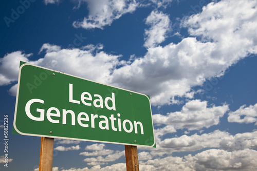 Photo: Lead Generation Green Road Sign Over Sky Lead Generation Green Road Sign Over Sky