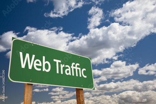Photo: Web Traffic Green Road Sign Over Sky Web Traffic Green Road Sign Over Sky