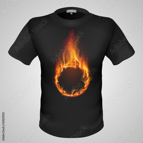 Vector: Male t-shirt with print. Male t-shirt with print.