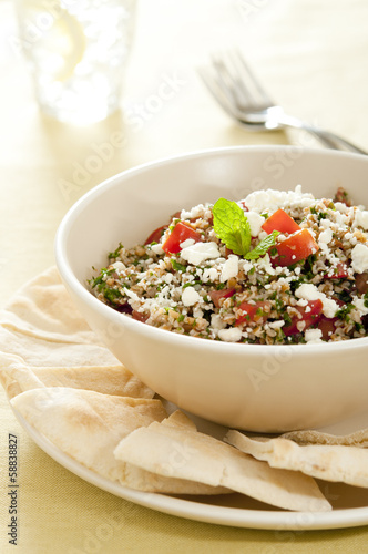 Photo: tabbouleh with feta cheese. tabbouleh with feta cheese.