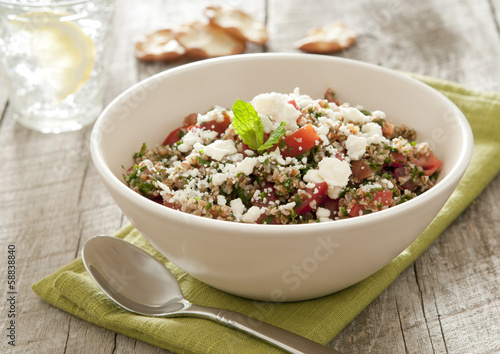 Photo: tabbouleh with feta cheese. tabbouleh with feta cheese.