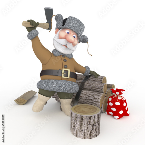 Illustration: The grandfather with a sledge. The grandfather with a sledge.