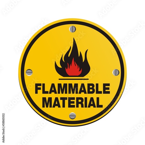Vector: round sign - flammable material round sign - flammable material