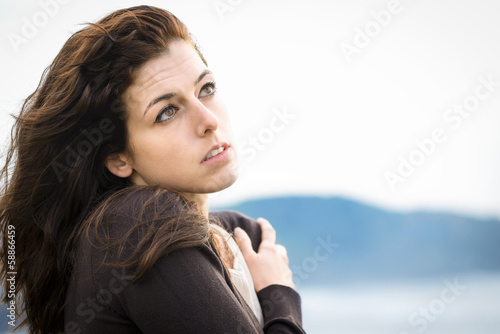 Photo: Sad feelings shivery woman Sad feelings shivery woman