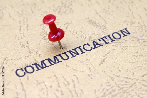 Photo: Push pin on communication Push pin on communication