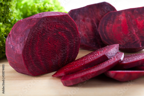 Photo: Fresh beetroot cut into slice Fresh beetroot cut into slice