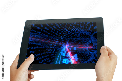 Photo: tablet pc with numbers tablet pc with numbers