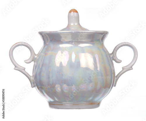 Photo: classic sugar bowl isolated on white classic sugar bowl isolated on white