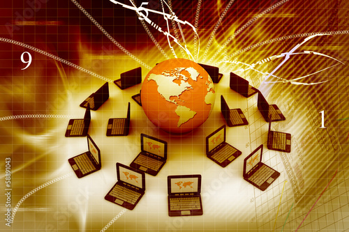 Illustration: global computer network global computer network