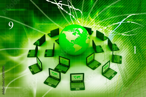 Illustration: global computer network global computer network