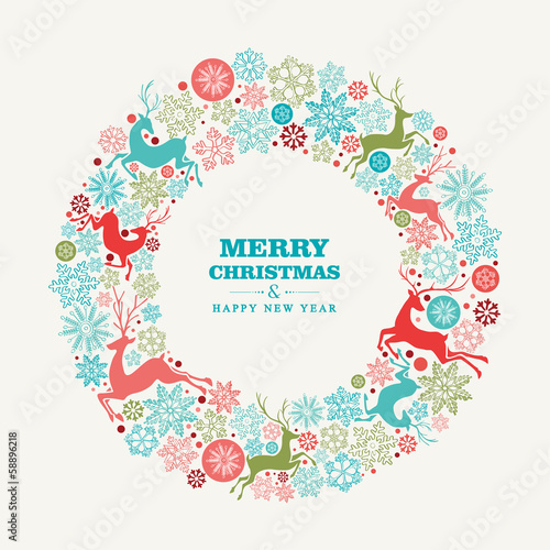 Vector: Merry Christmas and Happy New Year greeting card Merry Christmas and Happy New Year greeting card