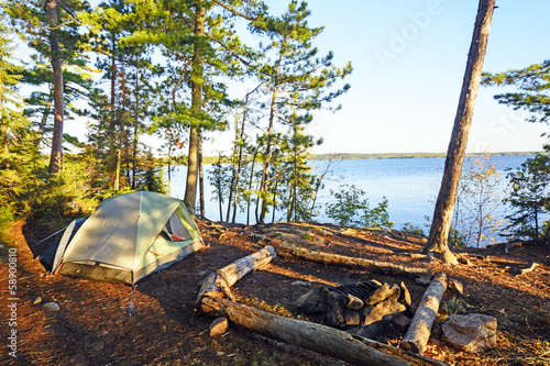 Photo: Morning Shadows on a Wilderness Campsite Morning Shadows on a Wilderness Campsite